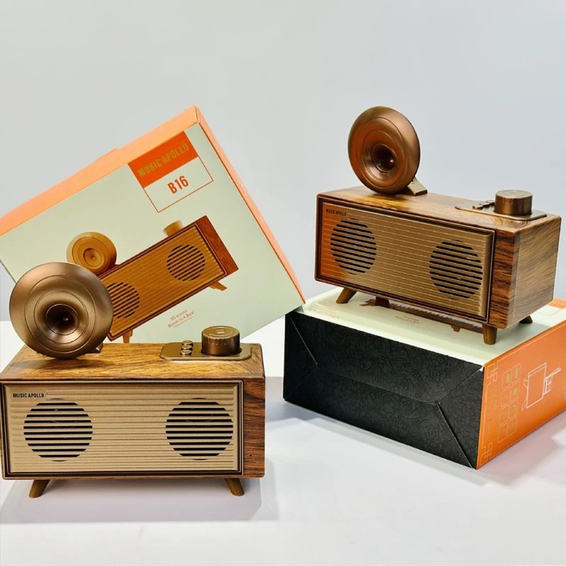 мини мали стари дрвени радио од дрвета ретро винтаге дизајн