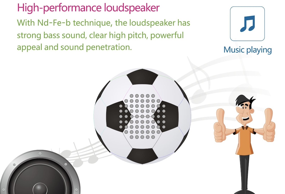 звучник за мини фудбалску лопту за мобилни паметни рачунар