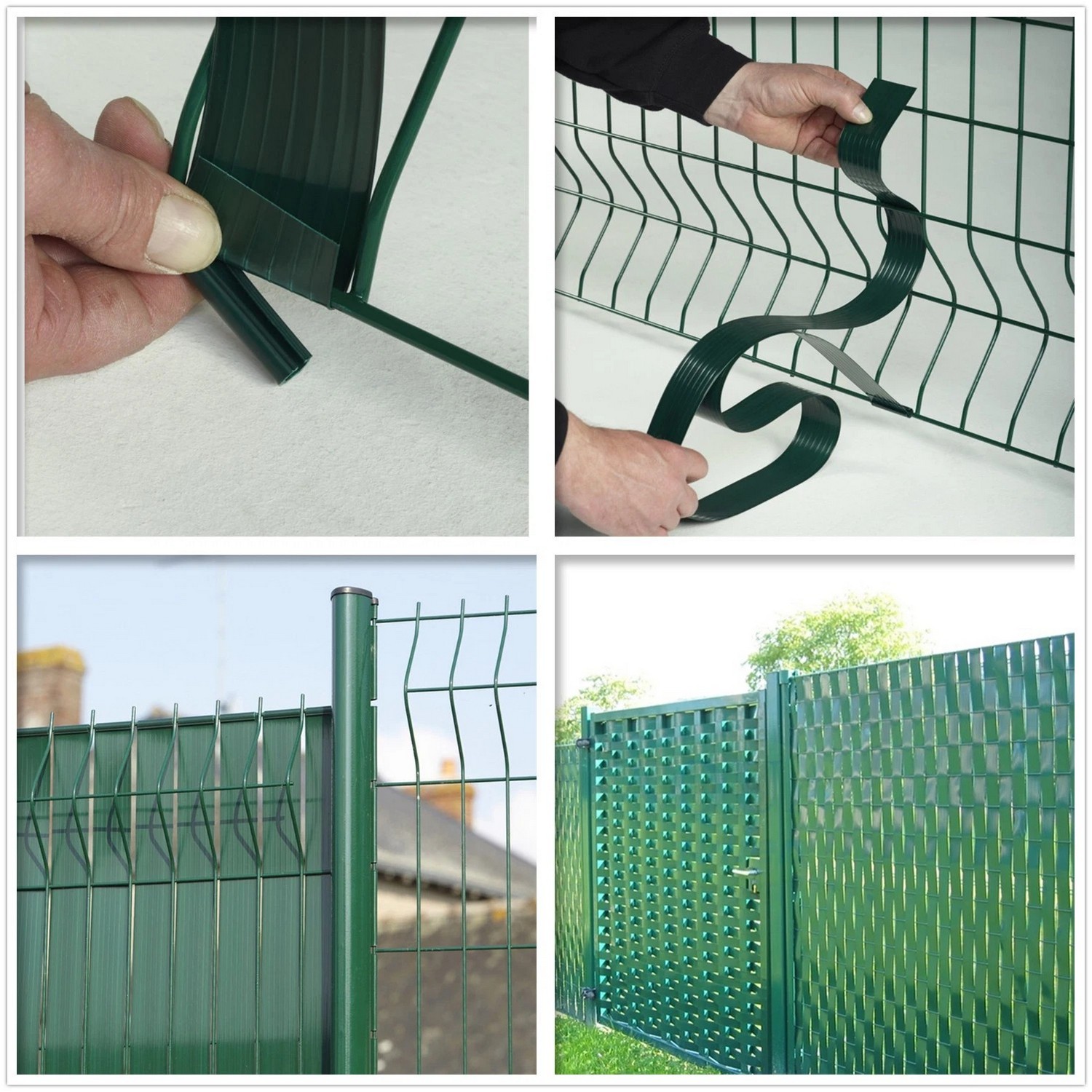 пвц флексибилна пластична трака за приватност за 3д мрежасту ограду зелена